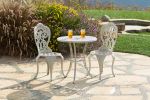 Fiesta Outdoor Aluminum Ecru 3 Piece Bistro Set