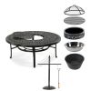 Grand Bonaire Weave Outdoor Fire Pit Table With Accessories (KIT)