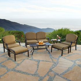 Savannah Outdoor Aluminum Deep Seating 7 Piece Set (KIT)