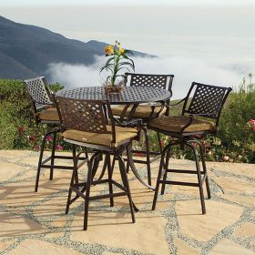 Savannah Outdoor Aluminum Bar Table Set of 5 (KIT)