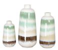 Green Sand Vase Set of 3