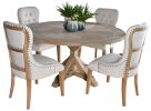 Inverness Farmhouse Reclaimed Pine 60 Inch Round Table Dining Set 5