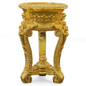 Golden Diamond Pedestal Side Table