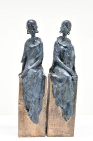 Tribal African Women Figurines Set of 2