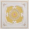 French White and Gold Square Chandelier Fan Ceiling Medallion