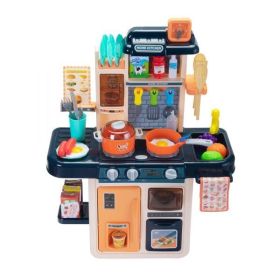 Kids Kitchen Playset 42 PCS Toy Accessories Set, Kitchen Toy Cookware w/ Real Sounds and Light for Kids XH