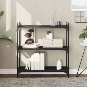 Bookcase 3-Tier Black 31.5"x11.8"x33.9" Engineered Wood