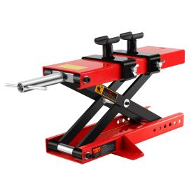 Motorcycle Center Scissor Lift Jack Hoist Stand Bikes ATVs Scooter Crank Stand with Saddle and Safety Pins 1100 LB